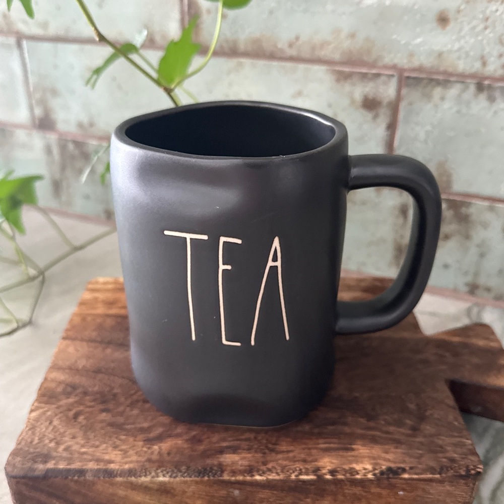 Rae Dunn Matte Black Ceramic 'TEA' Mug